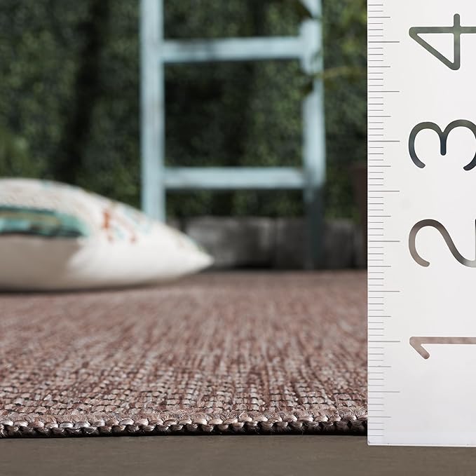 SAFAVIEH Washable Rug Outdoor Courtyard Collection - 8' x 10', Natural & Black, Non-Shedding & Easy to Clean, Ideal for Patio, Backyard, Mudroom (CY8521-37312)