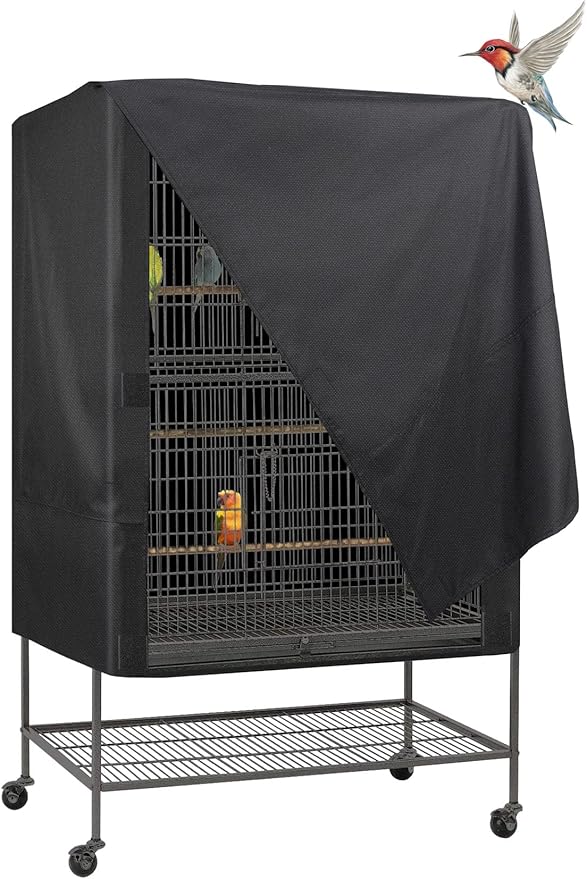 Explore Land Bird Cage Cover - Good Night Sunshade (Black, XL) | Enclosure for Cats, Mink, Totoro, Parakeet, Parrot and Small Animals