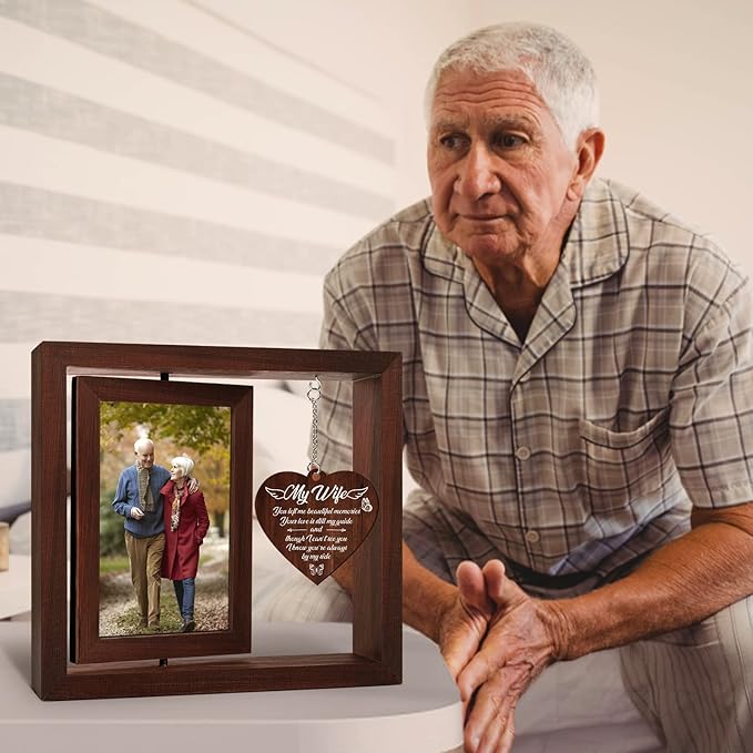 Vetbuosa Memorial Picture Frame for Loss of Wife - Sympathy and Bereavement Gift - Remembrance Funeral Condolence - Fits 4x6 In Photo