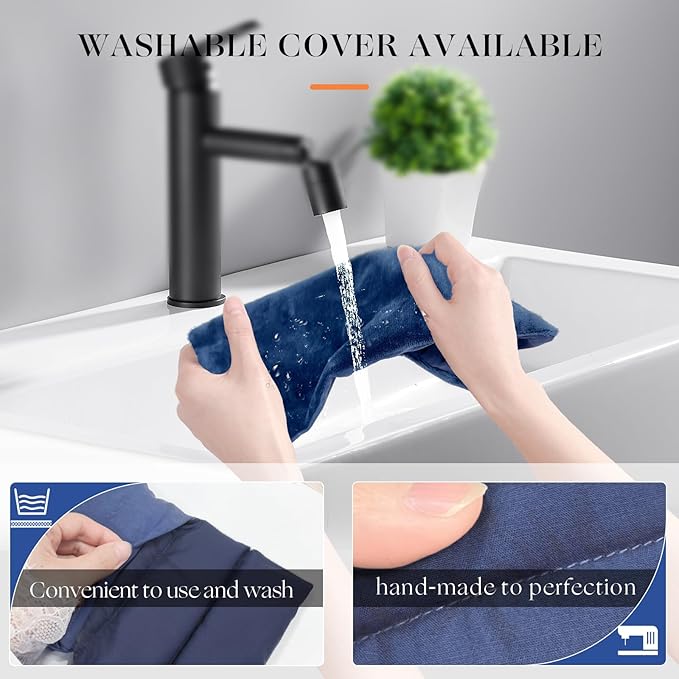 Microwavable Heating Pad with Washable Cover 13x7 Inch Flaxseed Microwave Hot Pack, Lavender Scent, Moist Warm Compress for Relaxation, Non-Electric & Portable
