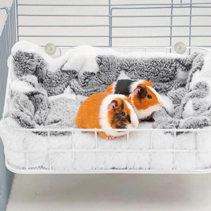 Rat Cage Platform, Hanging Guinea Pig Cage with Liner, Small Animals Platform Accessories, Animal Habitat Chinchilla Bed for Squirrel, Hamster, Parrot (Pack of 2)