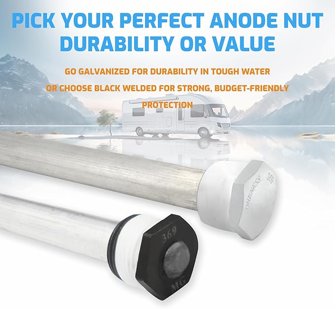 RV Water Heater Anode Rod 2-Pack, 2 Years Warranty - 9.25" x 3/4" NPT Premium Magnesium Rv hot water heater anode rod, Suburban RV Water Heater Parts, Long-Lasting Protection