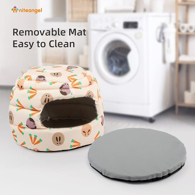 Niteangel Bunny Bed Big Guinea Pig Cave House Hideout for Rabbit Ferret Chinchilla Degu Hedgehogs Squirrel and Other Small Animals