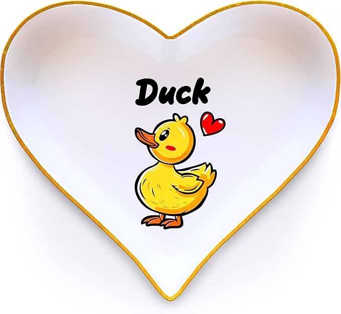 Duck Ring Holder Dish Tray, Gifts For Women Teens Girls, Duck Lovers Themed Stuff Accessories Things Decor Merch, Home Room Ring Earrings Necklace Organizer Holder!