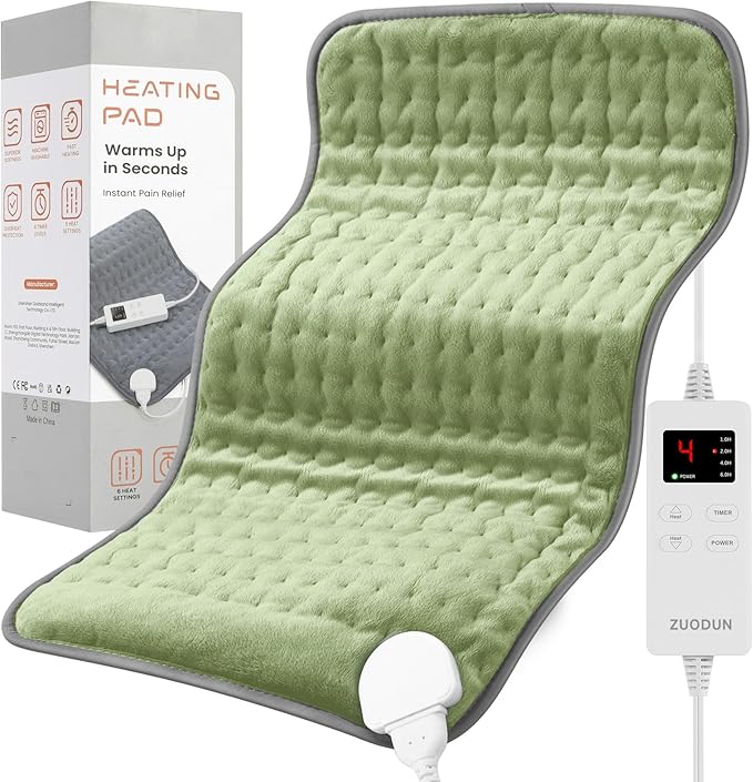 Electric Heating Pad for Pain Relief, Soft Heat Wrap for Neck, Back, Legs, Moist/Dry Heat, 6 Heat Settings & Auto Shut-Off, Gift for Mom, Dad, Grandma, Grandpa