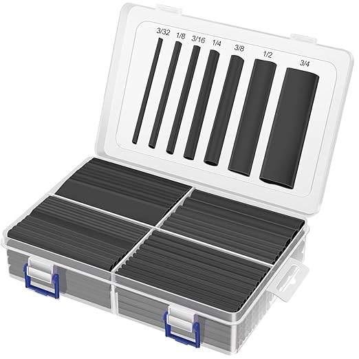 XHF UL Listed 205 PCS Length 3.5" Black 3:1 Waterproof Automotive Electrical Heat Shrink Tubing Assortment Kit Large Size Marine Grade Adhesive Lined Tube, Insulation Sealing