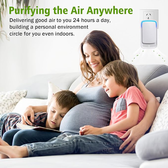 3 Pack Plug In Air Ionizers-Negative Ion Air Purifier for Home Silent Work Air Cleaner for Bathroom,Living Room,Office,Kitchen,Pet Room,Portable Ionic Air Purifier for Bedroom(3)
