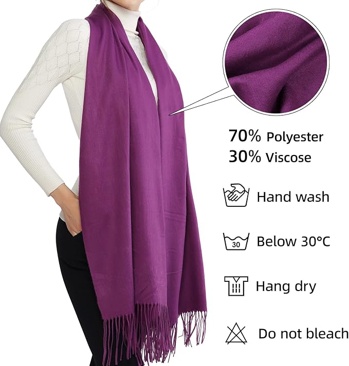 RIIQIICHY Women's Scarf Pashmina Shawls and Wraps for Evening Dress Bridesmaid Wedding Bridal Winter Warm Long Large Scarves