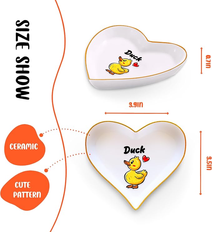 Duck Ring Holder Dish Tray, Gifts For Women Teens Girls, Duck Lovers Themed Stuff Accessories Things Decor Merch, Home Room Ring Earrings Necklace Organizer Holder!
