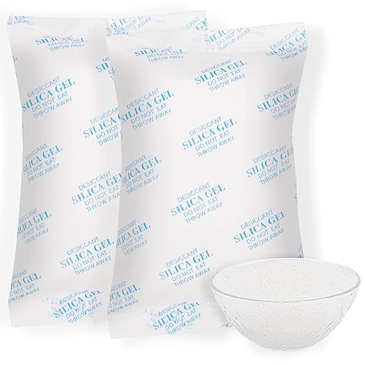 50Gram(20Packs) Food Grade Moisture Absorbers Silica Gel Packs Desiccant for Storage, Dessicant Silica Gel Packets for Moisture Storage Control