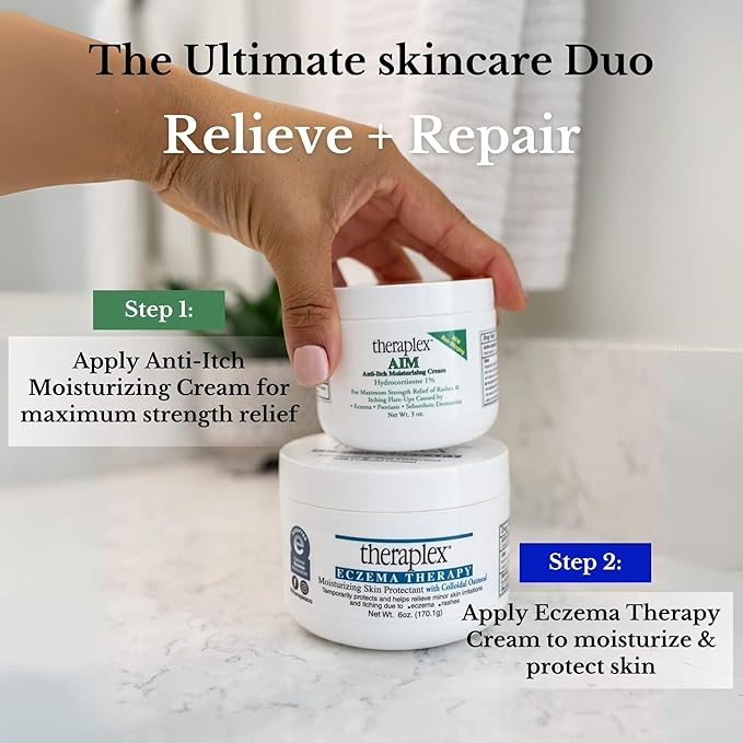 Theraplex Eczema Cream for Eczema Treatment 3oz - TSA Compliant Anti Itch Cream with Colloidal Oatmeal, Calming for Sensitive Skin - Soothing Relief