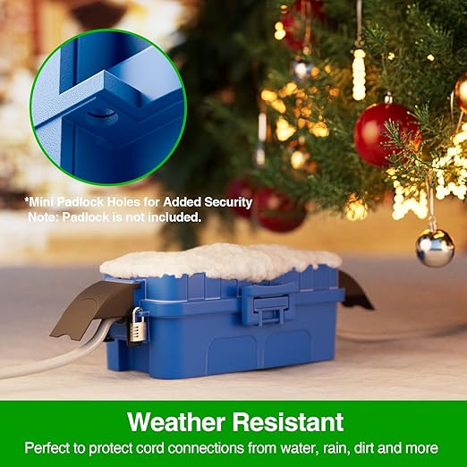 Flemoon [2 Pack] IP55 Small Outdoor Electrical Box Waterproof (Inner 5.9 x 3.2 x 1.8inch), Extension Cord Cover with Detachable Awning Covers for Plug, Outlet, Holiday Lights, Blue
