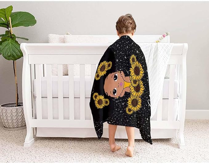 Personalized Blankets with Name for Girls Print Blanket Flannel Personalized Gifts for Girl Daughter Mom Grandma Super Soft Throws and Blankets Black Girl Blanket Birthday Gift