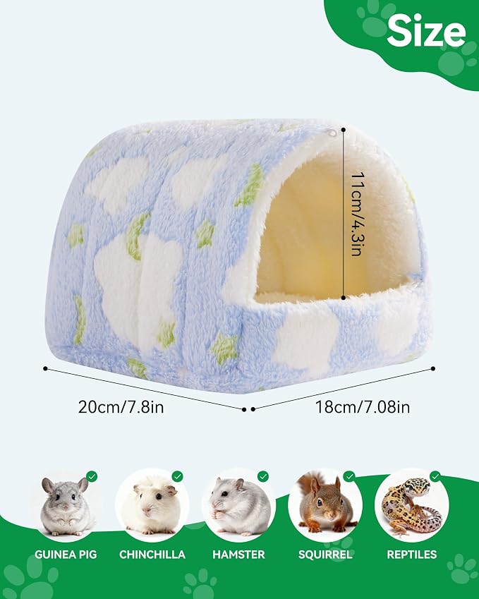 Guinea Pig Hideout Guinea Pig House,Washable Hamster House Small Animal Cage Accessories for Mouse Chinchillas Hamsters Hedgehogs Ferrets Bearded Dragons and Rats