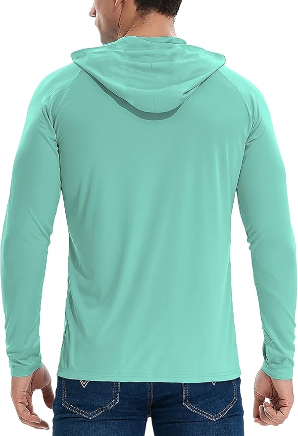 TELALEO 3 Pack Men's UPF 50+ Sun Protection Lightweight Hoodie Performance Long Sleeve SPF UV Shirt for Fishing Running