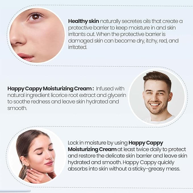 Happy Cappy Dr. Eddie's Moisturizing Cream - Baby Eczema Cream, Eczema Lotion for Kids, Pediatrician-Formulated, Gentle, Paraben Free, Hypoallergenic, Soothes Dry Skin - 6 Fl Oz (Pack of 2)