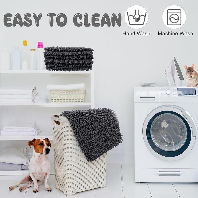 Amylove 4 Pcs Guinea Pig Cage Liner 12 x 12 Inch Washable Shaggy Chenille Pee Pads Pet Dog Cat Bedding Training Mat Reusable for Small Animals Puppy Bunny Hamster Chinchilla