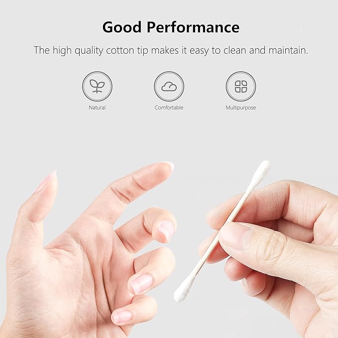 Natural Paper Cotton Swabs 1000ct, Double Tips Cotton Buds for Personal Care