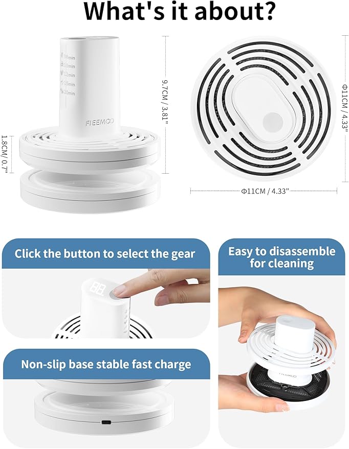 Fruit and Vegetable Washing Machine in Water, Electric Fruit Cleaner Device with OH-ion Purification Technology, Large Reaction Area, for Cleaning Fruit, Vegetable, Rice, Meat and Seafood