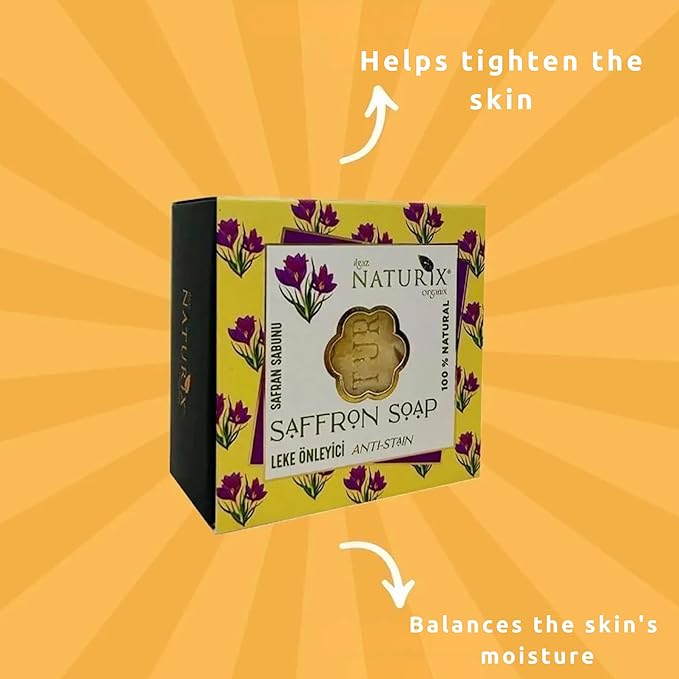 Organic Bar Soap Moisturizing Soap Made from Natural Oil | Hair Hand Face Body Bath Wash | Skin Care Cleanser Shampoo (Saffron)