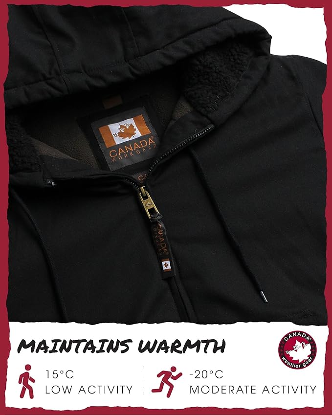 CANADA WEATHER GEAR Mens Winter Puffer Jacket - Heavyweight Insulated Ski Jacket Hooded Mens Coats Weather Resistant Coat