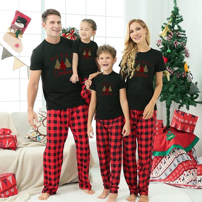 Family Christmas Pajamas Matching Sets Holiday Xmas Party Family Sleepwear Set Jammies for Couples