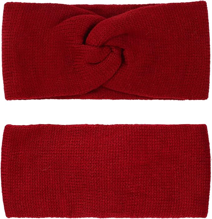 DRESHOW Winter Knit Chunky Headbands for Women Crochet Turban Knitted Ear Warmer Fashion Head Wrap 6 Pack