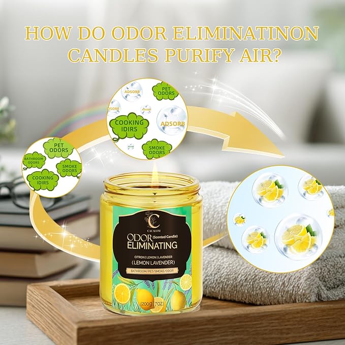 Lavender Odor Eliminating Candles, Pet Scented Candles for Home, Single Wick Soy Candle Gifts for Women, Men, Ideal for Creating Relaxing Atmosphere, Over 50 Hours of Burn Time