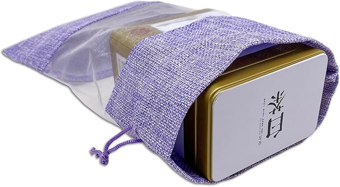 48-Pack Large Linen Burlap & Organza Gift Bags w. Drawstrings (6.5x8.5 in, Lavender) - Party Favors, Presents, Samples & Treats Mesh Pouch by The Display Guys