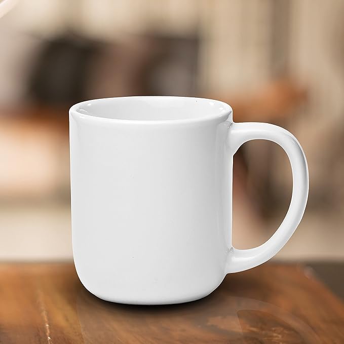 DISCOUNT PROMOS Vibrant Color Glossy Ceramic Mugs 16 oz. Set of 10, Bulk Pack - Perfect for Tea, Espresso, Cappuccino, Hot Cocoa - White