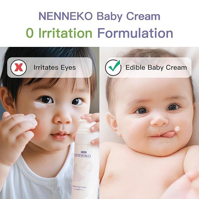 NENNEKO Baby Moisturizing Lotion – Daily Hydration for Dry & Sensitive Skin, Organic Baby Cream with Nourishing Formula, Fragrance-Free & Non-Comedogenic, Gentle & Safe for Newborns
