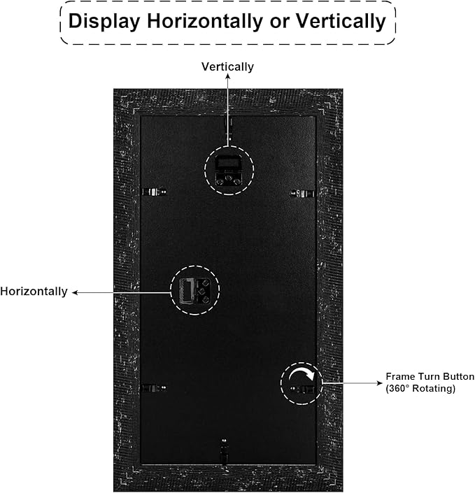 8x16 Picture Frame Display 3 opening Picture Frame 5x7 Collage,Multi Photo Frame with Mat,Plexiglass,Horizontal and Vertical Formats for Wall Decor,Black Wood Grain