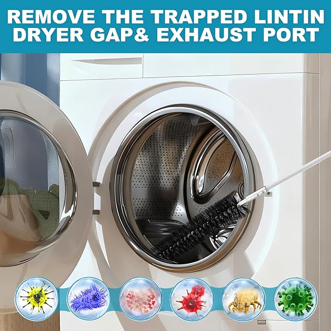 Sealegend 40 Feet Dryer Vent Cleaner Kit/Lint Remover/Upgraded Flexible Quick-Snap Brush with Drill Attachment/Fireplace Chimney Brushes for Easy to Use/Works with or Without Power Drill