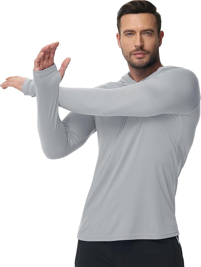 Boladeci Men's UPF 50+ Sun Protection Lightweight Hoodie Shirts Long Sleeve Fishing Shirt SPF UV Hiking Swim