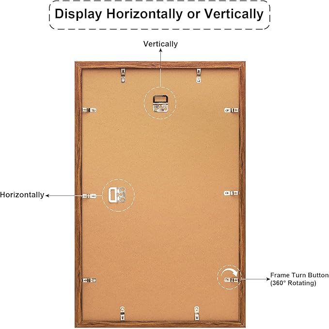 13x21 Collage frame with 10 Openings 4X6 Pictures, Multiple Picture Frame with Mat, Wall or Tabletop Decor, Carbonized Brown Wood Grain,2 Pack