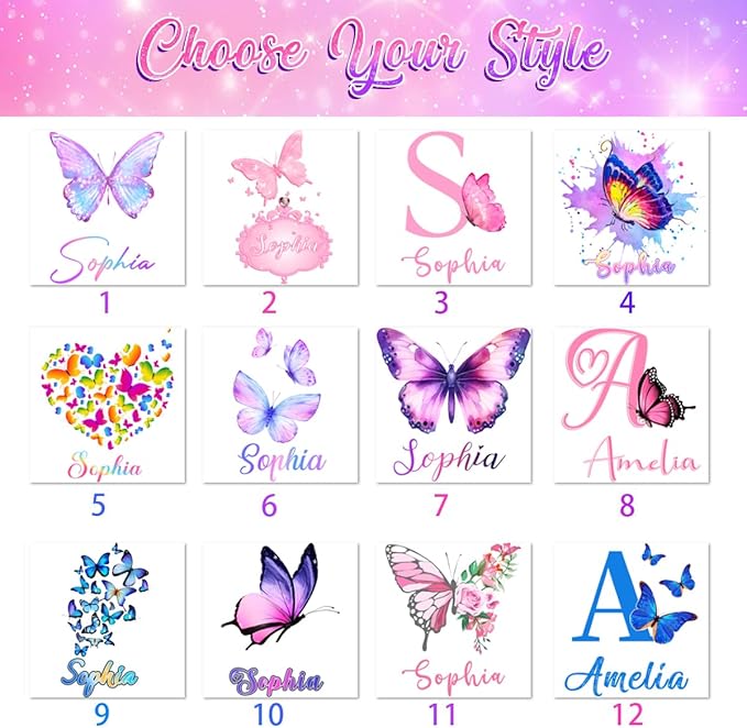 D-Story Ships Next Day, Custom Baby Blanket for Girls, Personalized Baby Gifts Butterfly Blankets, Customized Newborn Blanket with Name