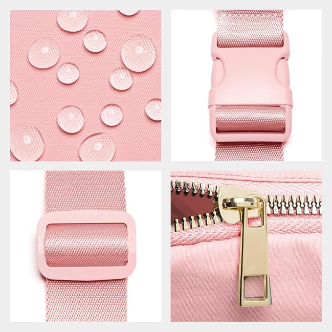 Gitus Belt Bag Fanny Pack Crossbody Bags with Initial Letter Patch Cute Stuff Birthday Gifts for Teenager Girls Trendy Preppy Stuff for Teen Girls Cool Stuff for Teens (Light Pink-E)