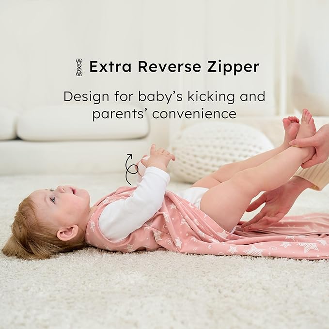 Baby Sleep Sack 0-6 months, 100% Cotton Sleeping Sack for Newborn and Infant, 3 Pack Baby Wearable Blanket, 0.5 Tog Lightweight Double Zipper Sleep Bag Small Pink Stars Moon