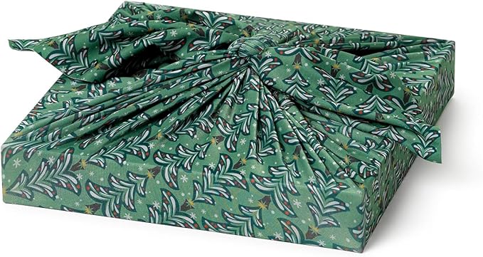 SHIKIWRAP Reusable Cloth Gift Wrap – 9-Pack Set, 3 Festive Patterns, Holiday Collection - Eco-Friendly, Reversible, Stretchy Furoshiki Fabric Wrap for Holidays, Special Occasions & Sustainable Living
