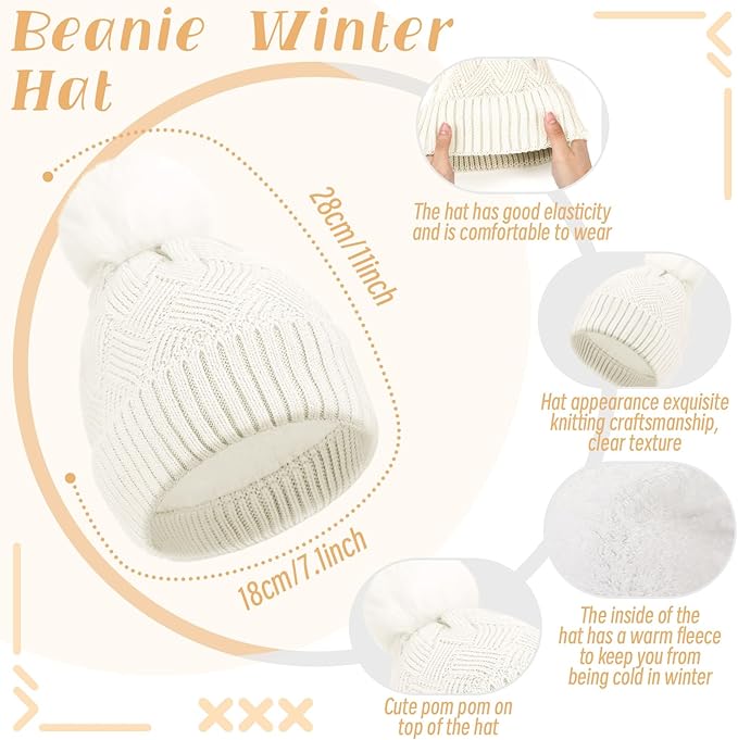 Geyoga 6 Pcs Winter Warm Set for Women Warm Beanies Hats Touchscreen Gloves Long Scarf Ear Muffs Socks Winter Gifts for Women