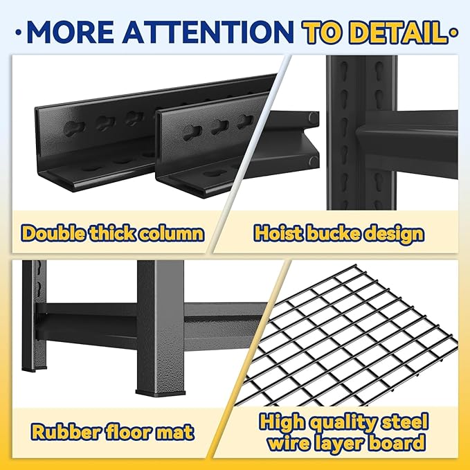 Metal Garage Shelving Unit, Heavy Duty Adjustable Storage Shelves, Steel Shelving, 3000 lbs Capacity, Industrial Shelves for Heavy Tools and Equipment, 5Tier-35.4" Wx 15.7" Dx 71.2" H