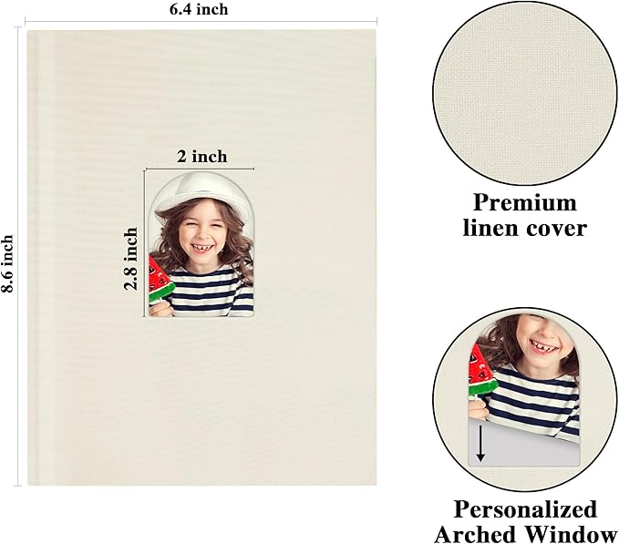 Vienrose Premium Small Photo Album 4x6 for 20 Pictures, Linen Cover Photo Book with Writing Space, Ideal for Wedding Albums, Baby Books, and Travel Journals