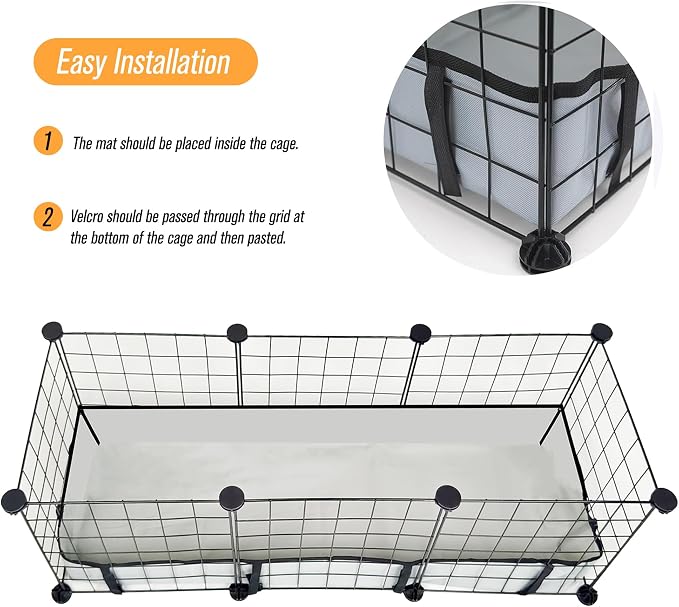 Guinea Pig Cage Liner Tarp Bottom Waterproof and Washable Base Also for Rabbits, Bunny, Chinchesillas, Hedgehog, Ferrets and Other Small Animals(12x36 inches)
