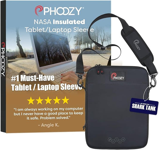PHOOZY Thermal Insulated Tablet/Laptop Case for iPad, MacBook Air, MacBook Pro & Similar Sized Tablets or Laptops up to 13" - Protection Against Heat, Cold, Drops and Water (Cosmic Black)