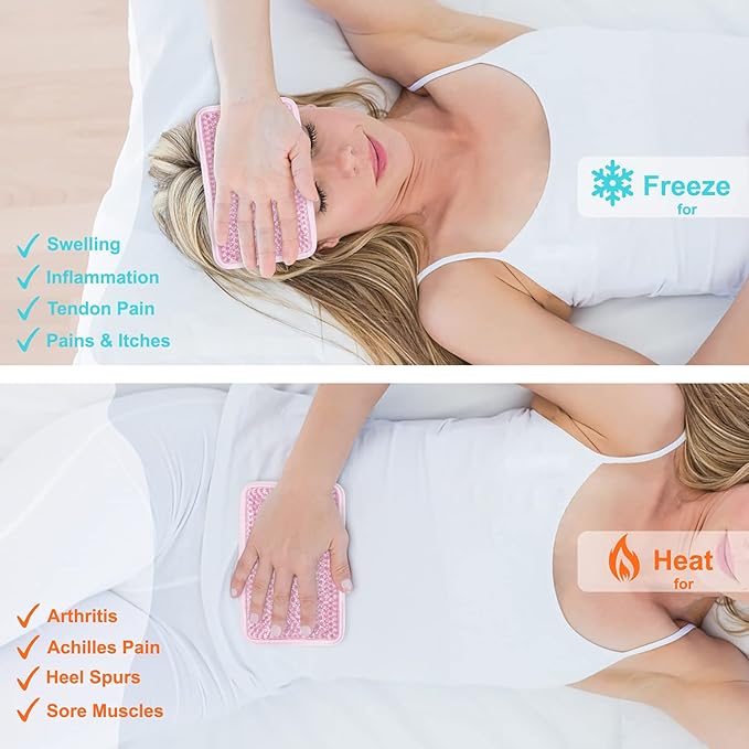 Gel Ice Pack Ice Bag with Strap-Reusable Hot & Cold Pack Compress Therapy for Pain, Swelling,Injuries of Knee, Shoulder, Foot, Back, Ankle, Neck, Hip, Elbow (1Pcs,Pink)