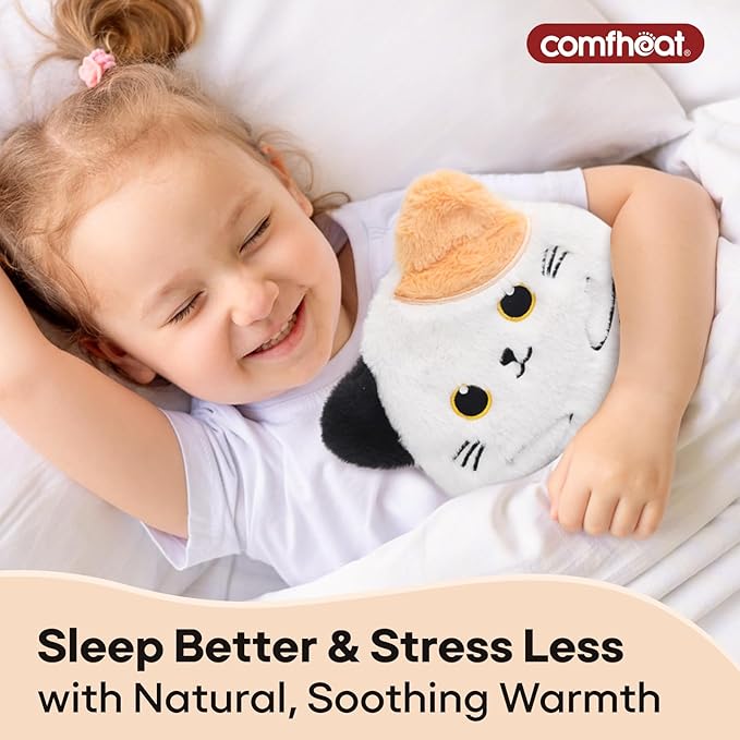 Cat Microwave Heating Pad for Period Cramps, Moist Heat Pack for Menstrual, Muscle Pain Relief Stuffed Animal Heating Pad Plush with Flaxseed Filling, Washable Cover, for Girl Women Kids