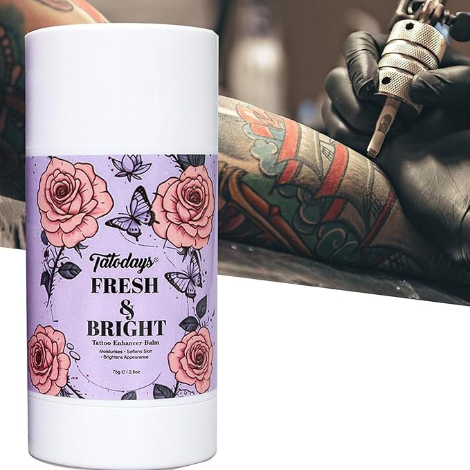 Tattoo Aftercare Healing Balm and Cream, Colour Brightening Organic Moisturiser for New and Old Tattoos, 75g for women