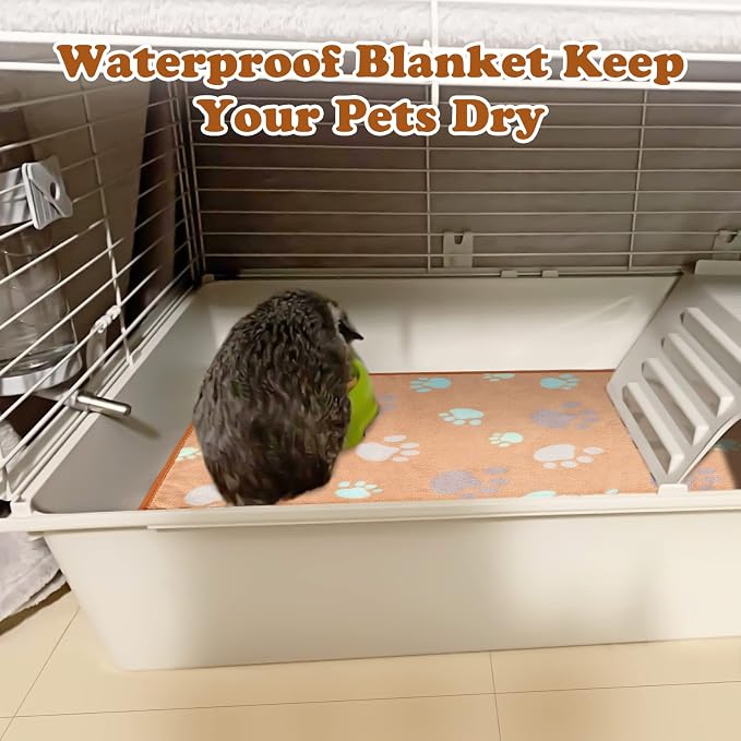 YUEPET 3 Pack Waterproof Guinea Pig Blankets, Fleece Cage Liners, M | Guinea Pig Fleece Cage Liners, Waterproof Backing, Machine Washable, Soft Fleece bunny blanket, 35 x 24 in