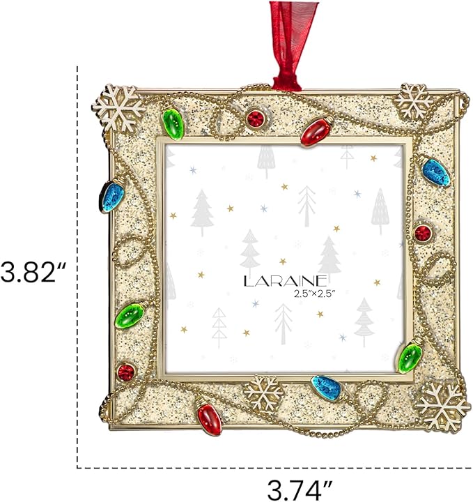 LARAINE Picture Photo Frame Christmas Metal 2025 Christmas High Definition Glass Display Pictures for Tabletop Home Decorative Holiday Gift