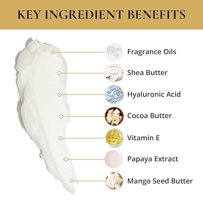 LUXURY LIFE BUTTER - Irresistibly Scented Body Butter with Hyaluronic Acid for Ultimate Moisture. Luxurious Natural Fragrance. Hydrates for a Non-Greasy Glamorous Glow, Tobacco Vanilla, 5 oz.